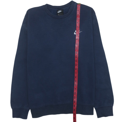 Nike Mens Blue Crew Neck Fleece Pullover Sweatshirt L
