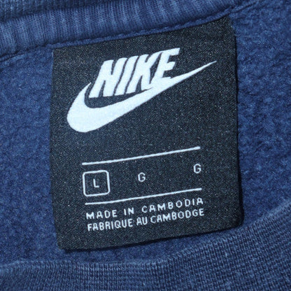 Nike Mens Blue Crew Neck Fleece Pullover Sweatshirt L