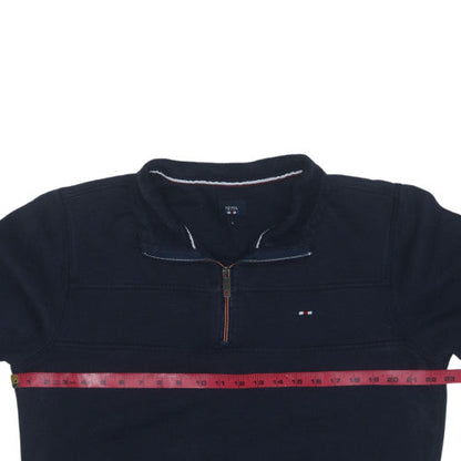 FQ1924 Men's Blue 1/4 Zip High Neck Sweatshirt Size L