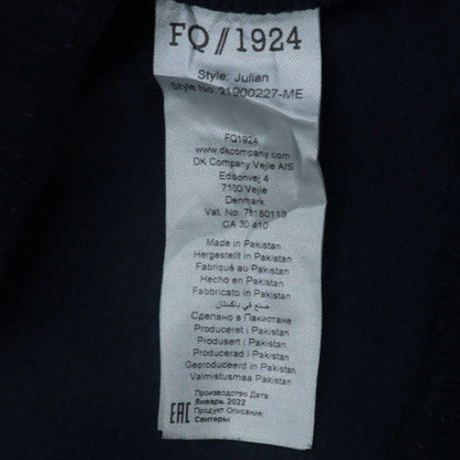 FQ1924 Men's Blue 1/4 Zip High Neck Sweatshirt Size L
