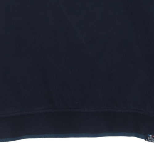 FQ1924 Men's Blue 1/4 Zip High Neck Sweatshirt Size L