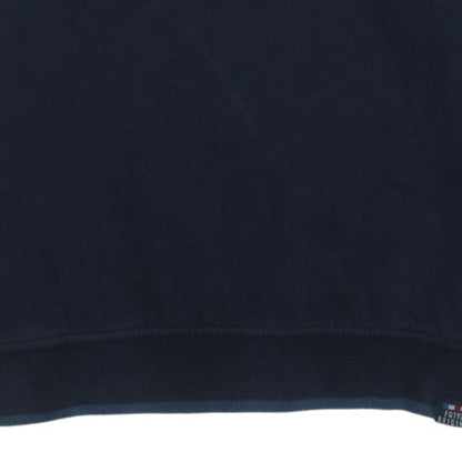 FQ1924 Men's Blue 1/4 Zip High Neck Sweatshirt Size L