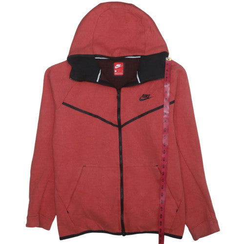 Nike Men's Red Full Zip Hoodie Size L Regular Fit with Hood