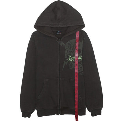 Quiksilver Boys Black Full Zip Graphic Hoodie Size 14 Years