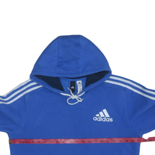 Adidas Men Blue Pullover Hoodie Medium Sports Fleece Sweatshirt