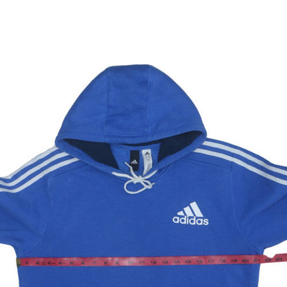 Adidas Men Blue Pullover Hoodie Medium Sports Fleece Sweatshirt