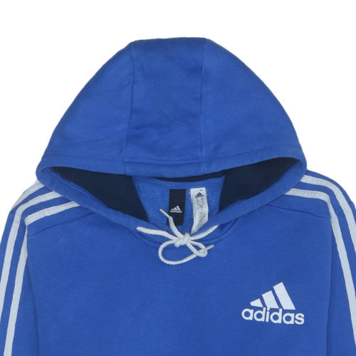 Adidas Men Blue Pullover Hoodie Medium Sports Fleece Sweatshirt