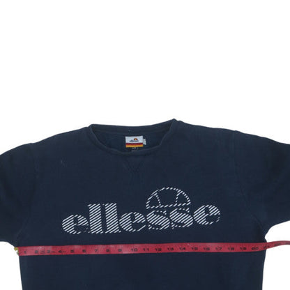 Ellesse Men's Navy Blue Logo Crew Neck Sweatshirt M Cotton Blend