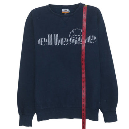Ellesse Men's Navy Blue Logo Crew Neck Sweatshirt M Cotton Blend