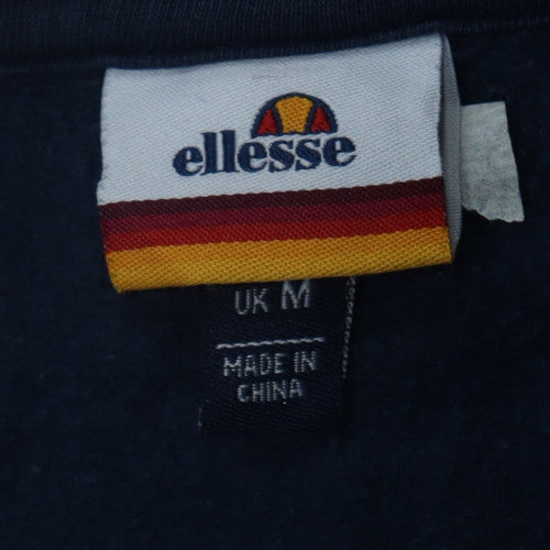 Ellesse Men's Navy Blue Logo Crew Neck Sweatshirt M Cotton Blend