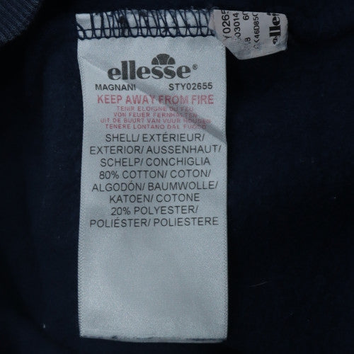 Ellesse Men's Navy Blue Logo Crew Neck Sweatshirt M Cotton Blend