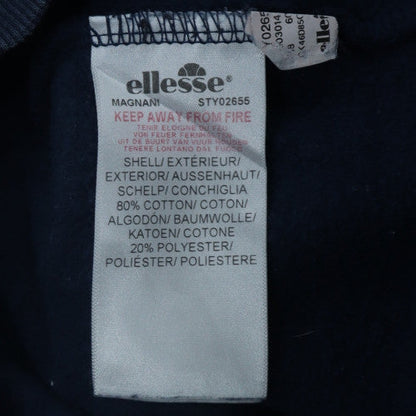 Ellesse Men's Navy Blue Logo Crew Neck Sweatshirt M Cotton Blend