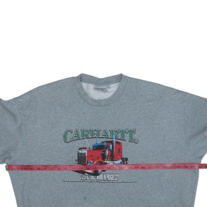 Carhartt Men's Grey XL Pullover Sweatshirt Graphic Workwear