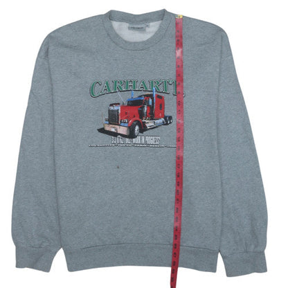 Carhartt Men's Grey XL Pullover Sweatshirt Graphic Workwear