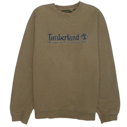 Timberland Men Brown Cotton Crew Neck Pullover Sweatshirt L