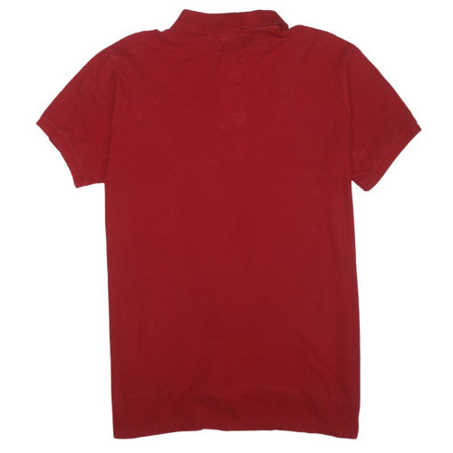 Ralph Lauren Men's Red Cotton Polo Shirt Custom Fit L
