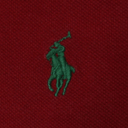 Ralph Lauren Men's Red Cotton Polo Shirt Custom Fit L