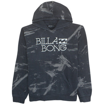 Billabong Mens Black Graphic Pullover Hoodie Size L Fleece