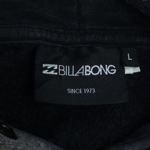 Billabong Mens Black Graphic Pullover Hoodie Size L Fleece