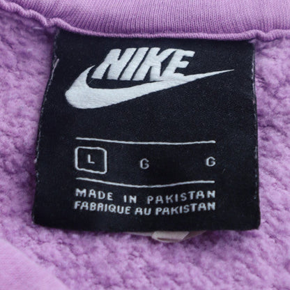Nike Women's Lilac Pullover Hoodie L Cotton Blend Comfortable Sweatshirt