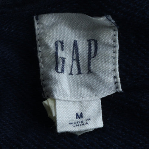 GAP Mens Blue Pullover Hoodie Medium Fleece Logo Sweatshirt