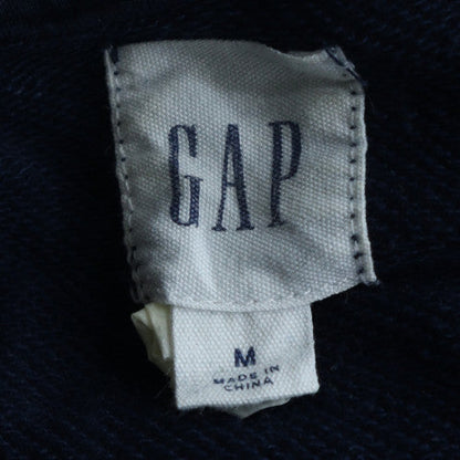 GAP Mens Blue Pullover Hoodie Medium Fleece Logo Sweatshirt