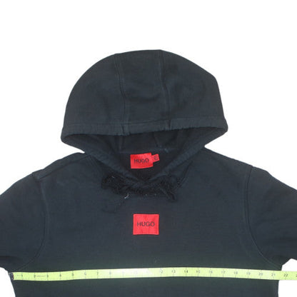 Hugo Boss Men's Black Pullover Hoodie L Regular Fit Cotton Logo