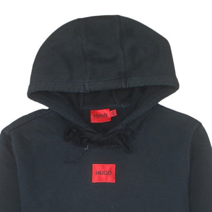 Hugo Boss Men's Black Pullover Hoodie L Regular Fit Cotton Logo