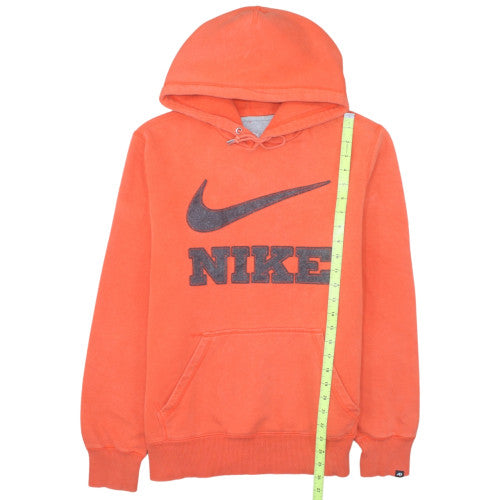 Nike Men's Orange Pullover Hoodie M Graphic Print Sportswear