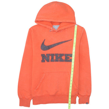 Nike Men's Orange Pullover Hoodie M Graphic Print Sportswear