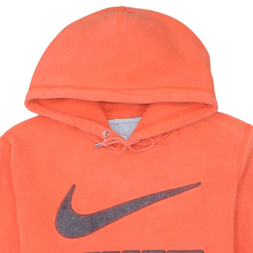 Nike Men's Orange Pullover Hoodie M Graphic Print Sportswear