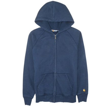 Carhartt Men's Navy Blue Full Zip Hoodie Size M Cotton Blend