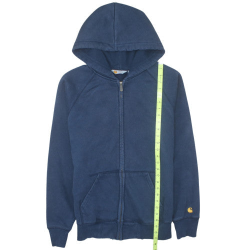 Carhartt Men's Navy Blue Full Zip Hoodie Size M Cotton Blend