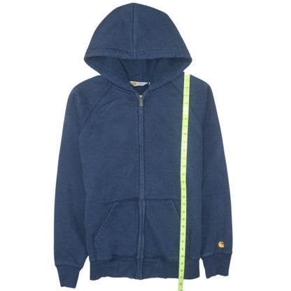 Carhartt Men's Navy Blue Full Zip Hoodie Size M Cotton Blend