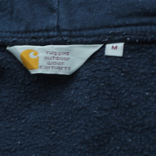 Carhartt Men's Navy Blue Full Zip Hoodie Size M Cotton Blend