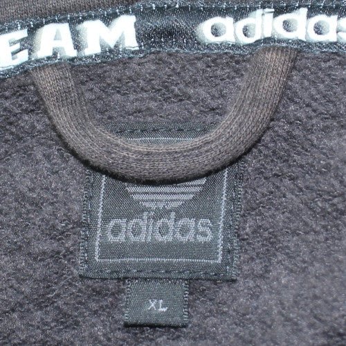 Adidas Men's Black XL Full Zip Hoodie with Red Stripes