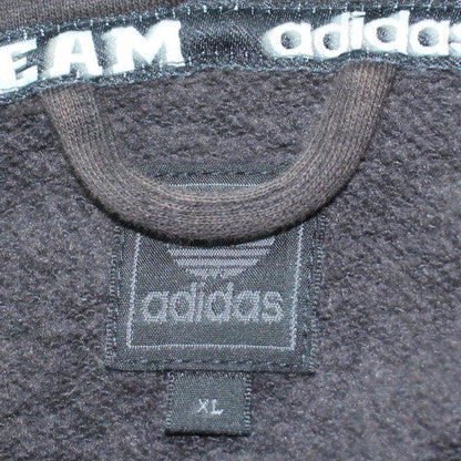Adidas Men's Black XL Full Zip Hoodie with Red Stripes