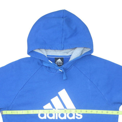 adidas Men's Blue Pullover Hoodie L Fleece Logo Sportswear
