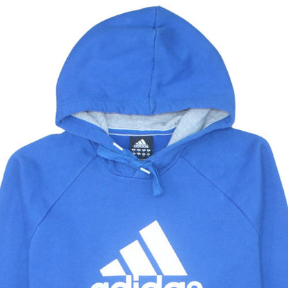 adidas Men's Blue Pullover Hoodie L Fleece Logo Sportswear