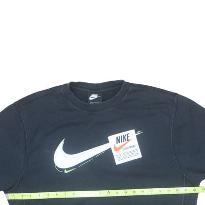 Nike Men Black Small Pullover Crew Neck Sweatshirt Graphic Logo