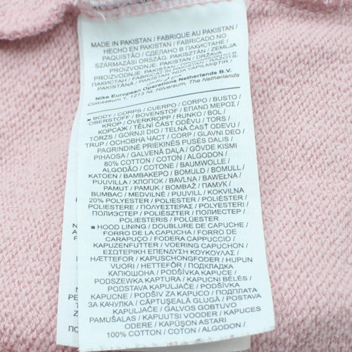 Nike Womens Pink Pullover Hoodie Large Cotton Casual Sweatshirt