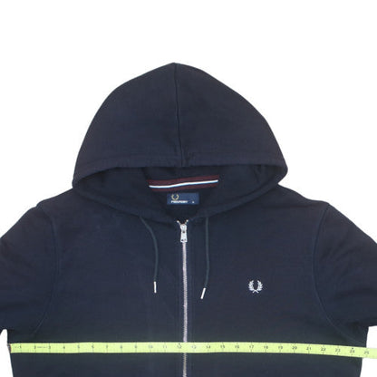 Fred Perry Men's Black XL Full Zip Hoodie Cotton Blend