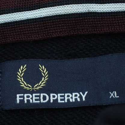 Fred Perry Men's Black XL Full Zip Hoodie Cotton Blend