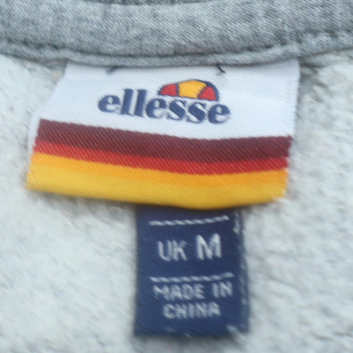 Ellesse Mens Grey Pullover Sweatshirt M Crew Neck Logo Sports Top