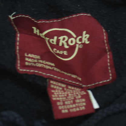 Hard Rock Cafe Amsterdam Black Hoodie Women L Logo Pullover Sweatshirt