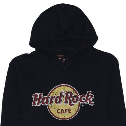 Hard Rock Cafe Amsterdam Black Hoodie Women L Logo Pullover Sweatshirt