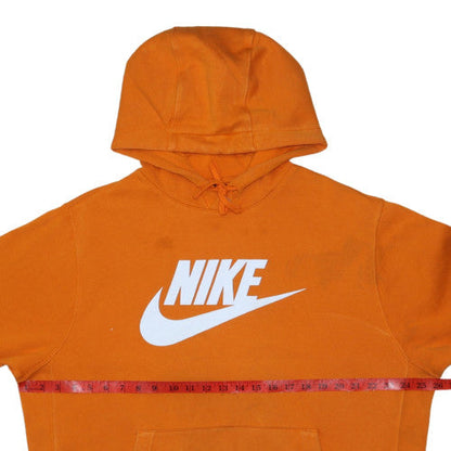 Nike Men's Orange Hoodie Large Pullover Cotton Graphic Print