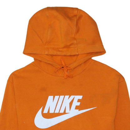 Nike Men's Orange Hoodie Large Pullover Cotton Graphic Print