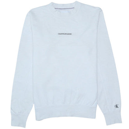 Calvin Klein Jeans Men’s White XS Crew Neck Pullover Sweatshirt