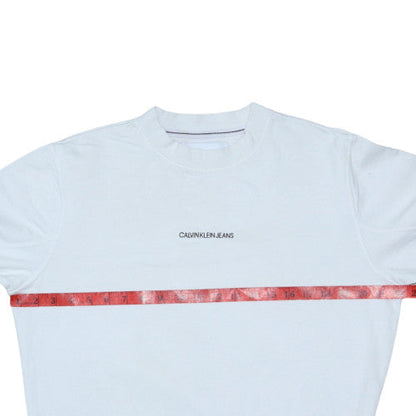 Calvin Klein Jeans Men’s White XS Crew Neck Pullover Sweatshirt